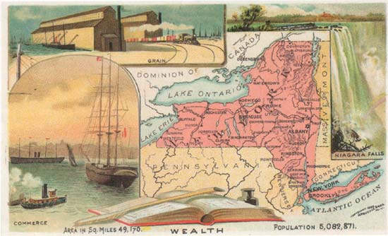 Historische Karte von New York